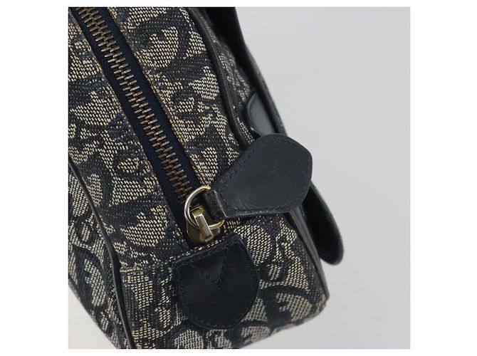 Christian Dior Trotter Canvas Double saddle Hand Bag Navy Gold - vista 20
