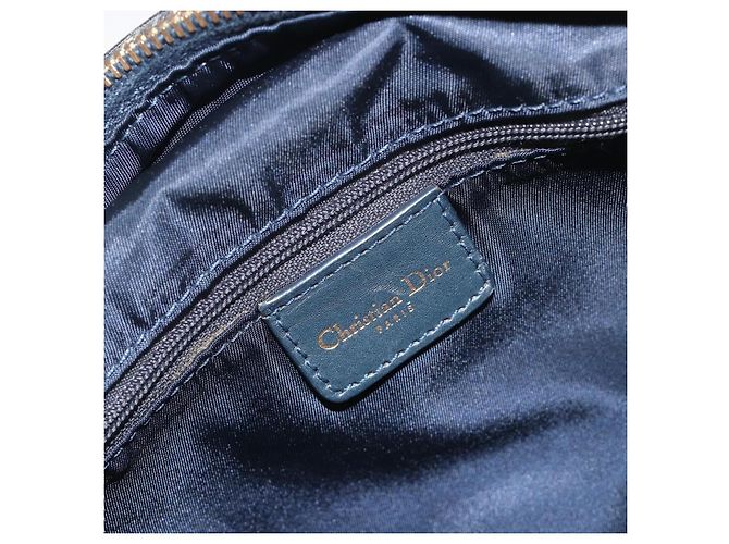 Christian Dior Trotter Canvas Double saddle Hand Bag Navy Gold - vista 21