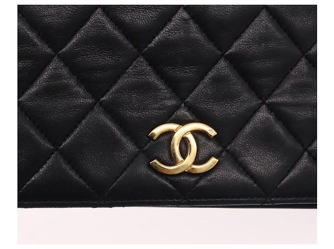 CHANEL Matelasse Chain Shoulder Bag Lamb Skin Black Gold CC - vista 19