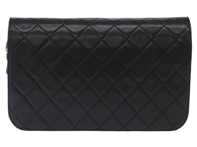 CHANEL Matelasse Chain Shoulder Bag Lamb Skin Black Gold CC - vista 2