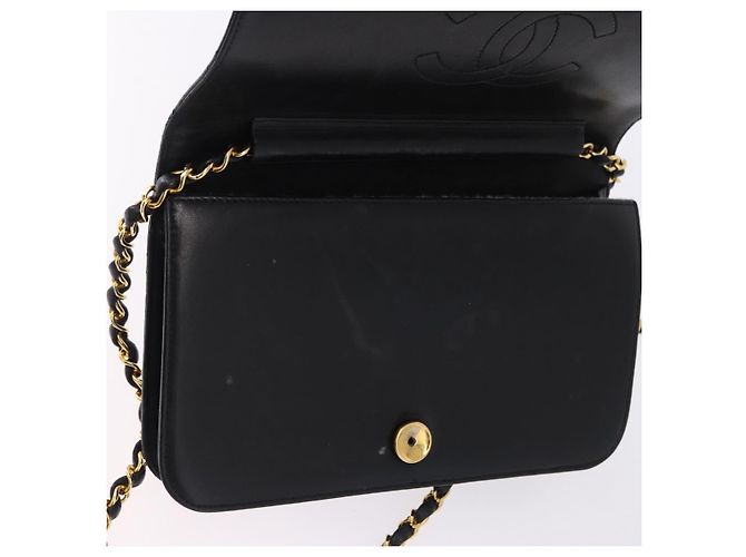 CHANEL Matelasse Chain Shoulder Bag Lamb Skin Black Gold CC - vista 21