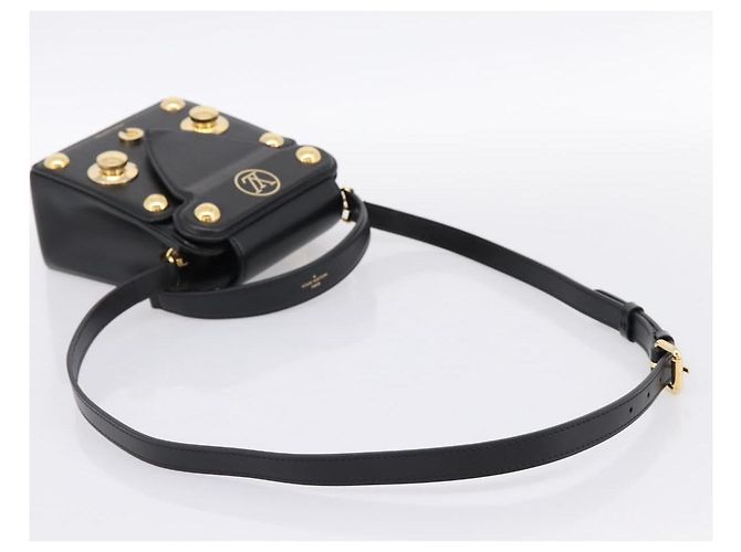 LOUIS VUITTON S Lock Bag Hand Bag Leather Black M82214 LV - vista 9