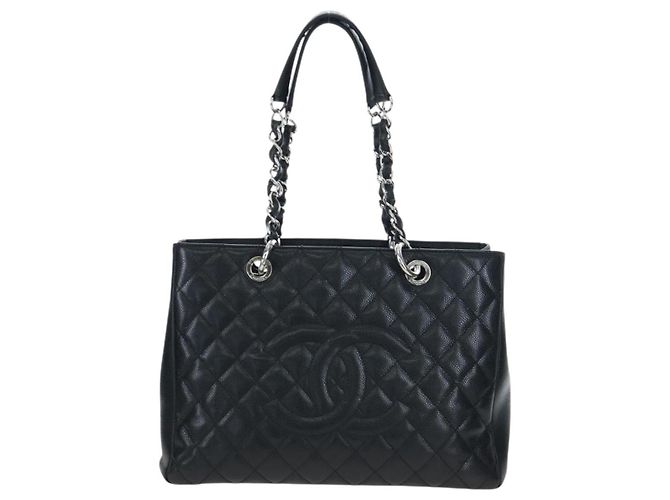 CHANEL Matelasse COCO Mark Chain Bag Caviar Skin Black Silver CC - vista 13