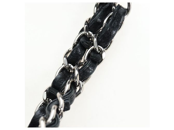 CHANEL Matelasse COCO Mark Chain Bag Caviar Skin Black Silver CC - vista 16