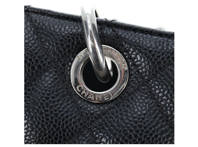 CHANEL Matelasse COCO Mark Chain Bag Caviar Skin Black Silver CC - vista 21