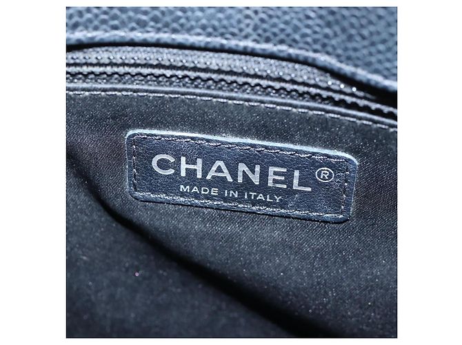 CHANEL Matelasse COCO Mark Chain Bag Caviar Skin Black Silver CC - vista 22