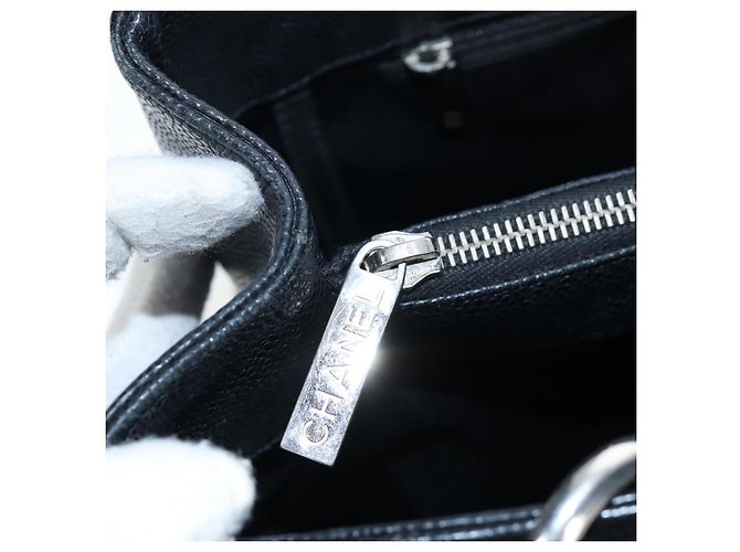 CHANEL Matelasse COCO Mark Chain Bag Caviar Skin Black Silver CC - vista 25