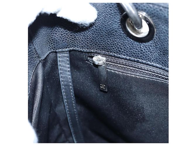 CHANEL Matelasse COCO Mark Chain Bag Caviar Skin Black Silver CC - vista 27