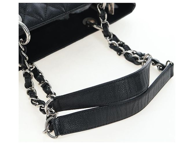 CHANEL Matelasse COCO Mark Chain Bag Caviar Skin Black Silver CC - vista 8