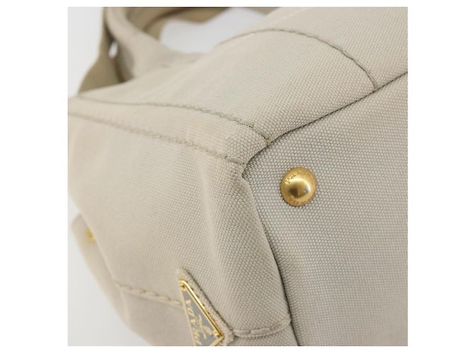 PRADA Canapa PM Hand Bag Canvas 2way Gray Gold - Ansicht 17
