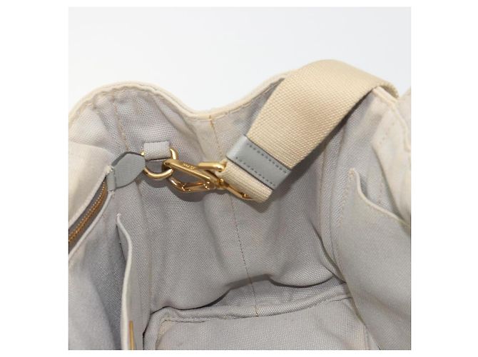 PRADA Canapa PM Hand Bag Canvas 2way Gray Gold - Ansicht 22