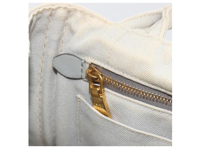 PRADA Canapa PM Hand Bag Canvas 2way Gray Gold - Ansicht 24