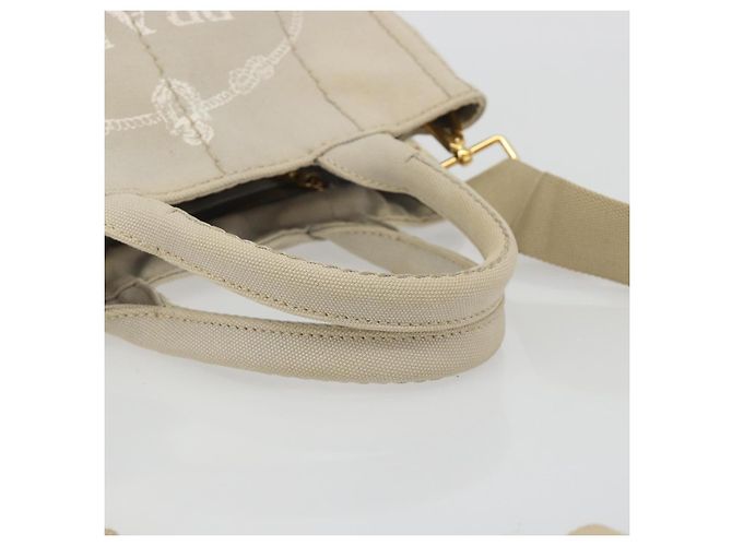PRADA Canapa PM Hand Bag Canvas 2way Gray Gold - Ansicht 7