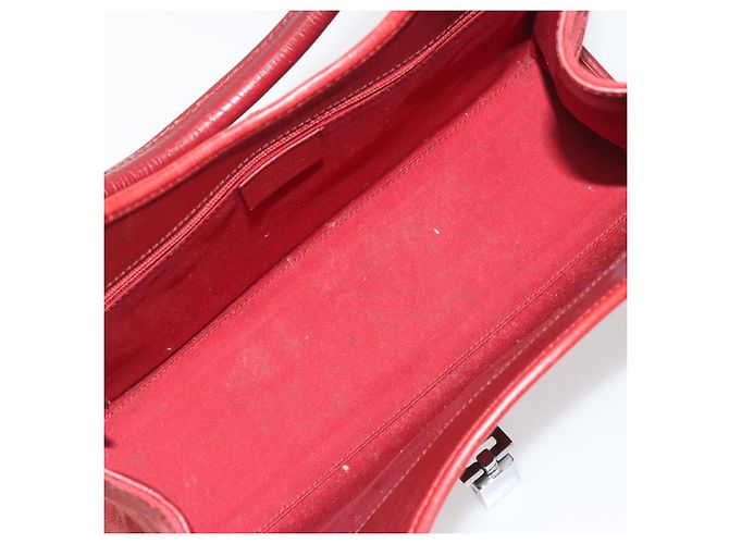 GUCCI GG Canvas Jackie Hand Bag Red Silver 01719 - vista 11