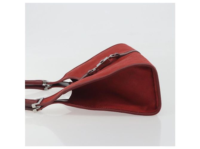 GUCCI GG Canvas Jackie Hand Bag Red Silver 01719 - vista 4