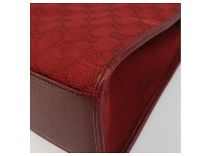 GUCCI GG Canvas Jackie Hand Bag Red Silver 01719 - vista 8