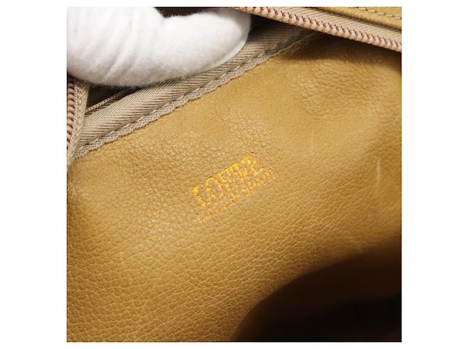 LOEWE Shoulder Bag Leather Beige Gold Tone - vista 11