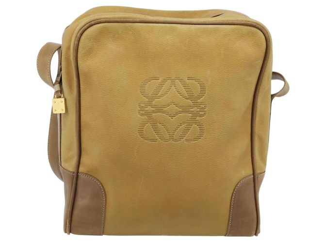 LOEWE Shoulder Bag Leather Beige Gold Tone - vista 13