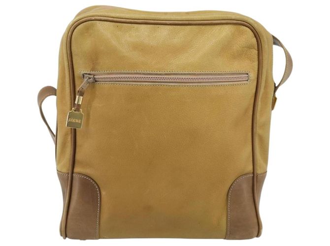 LOEWE Shoulder Bag Leather Beige Gold Tone - vista 2