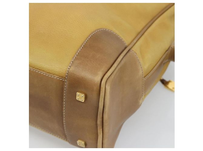 LOEWE Shoulder Bag Leather Beige Gold Tone - vista 9