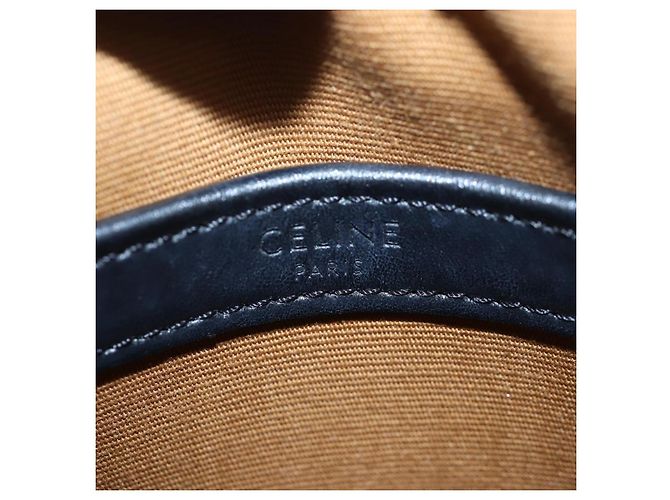 Céline CELINE Triomphe Shoulder Bag PVC Leather Black Gold Tone - vista 20