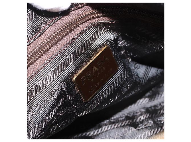 Bolsa de mão PRADA em camurça bege e dourado - vista 20