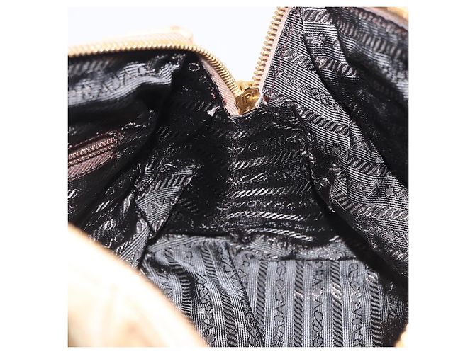 Bolsa de mão PRADA em camurça bege e dourado - vista 21