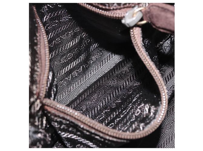 Bolsa de mão PRADA em camurça bege e dourado - vista 24