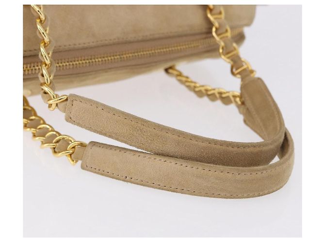 Bolsa de mão PRADA em camurça bege e dourado - vista 7