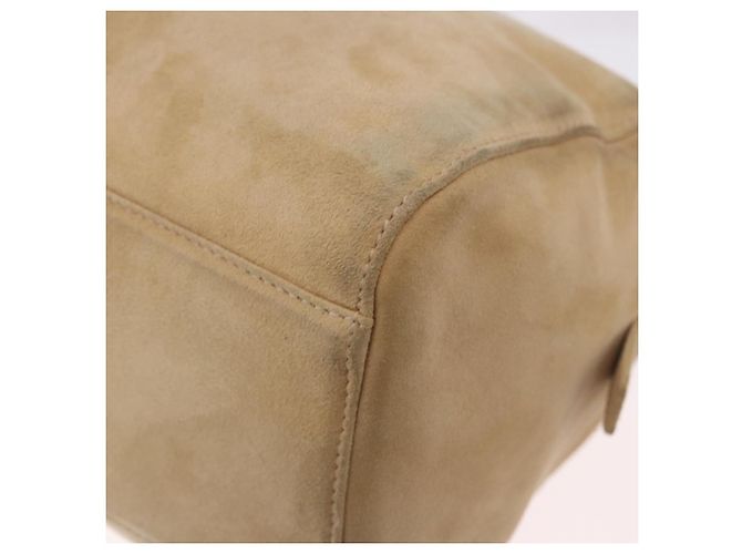 Bolsa de mão PRADA em camurça bege e dourado - vista 8