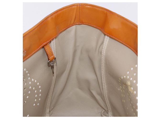 CHANEL Chain Tote Bag Lackleder Orange Silver CC - Ansicht 19