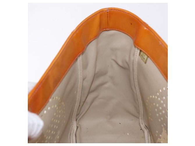 CHANEL Chain Tote Bag Lackleder Orange Silver CC - Ansicht 20