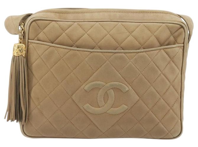 CHANEL COCO Mark Matelasse Bolso de Hombro Lamb Skin Beige Gold Tone CC - vista 13