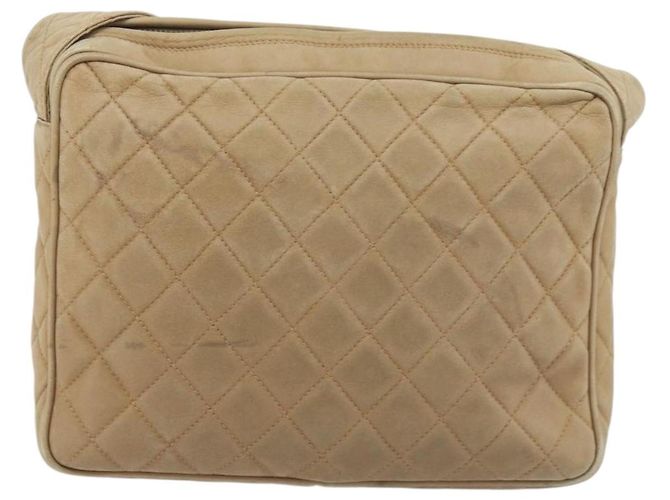 CHANEL COCO Mark Matelasse Bolso de Hombro Lamb Skin Beige Gold Tone CC - vista 2