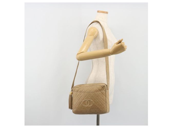 CHANEL COCO Mark Matelasse Bolso de Hombro Lamb Skin Beige Gold Tone CC - vista 24
