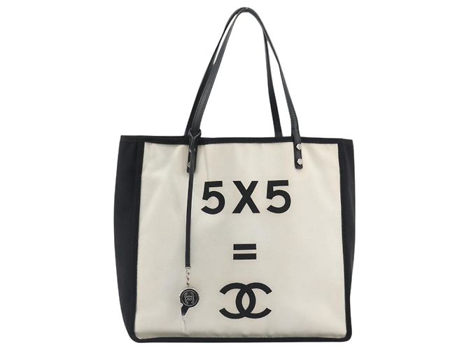 CHANEL Let's Lemon Tote Bag Canvas Beige Silver CC - vista 13