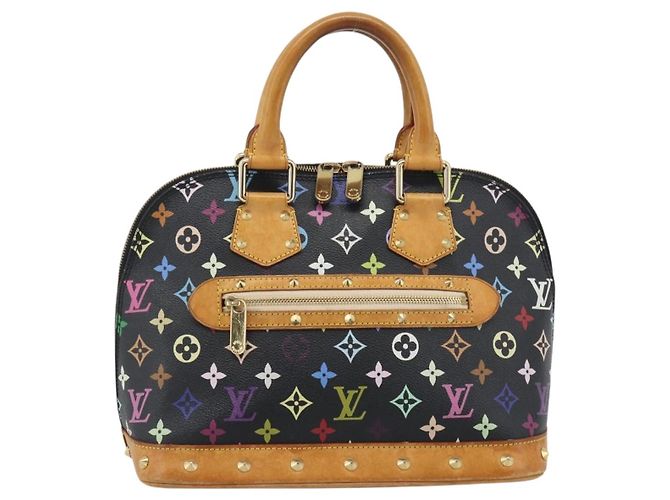LOUIS VUITTON Monogram Multicolor Alma Hand Bag Black M92646 LV - vista 13