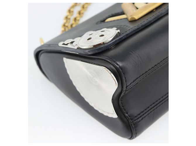 LOUIS VUITTON Twist MM Shoulder Bag Leather Black Gold Tone LV - vista 14