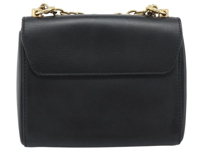 LOUIS VUITTON Twist MM Shoulder Bag Leather Black Gold Tone LV - vista 2