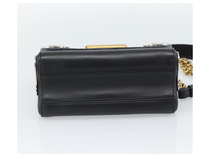 LOUIS VUITTON Twist MM Shoulder Bag Leather Black Gold Tone LV - vista 5