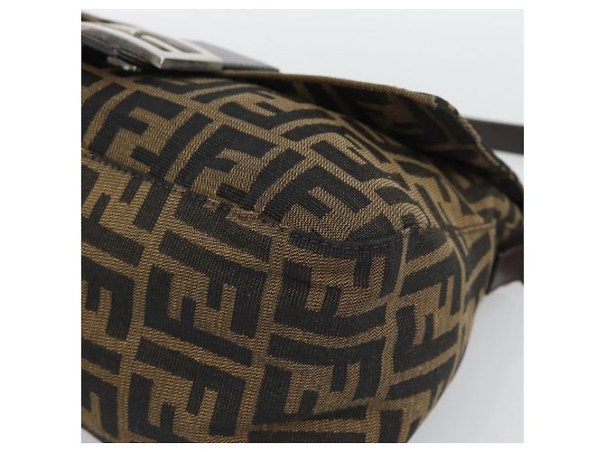 FENDI Zucca Canvas Mamma Baguette Shoulder Bag Brown Silver - vista 14