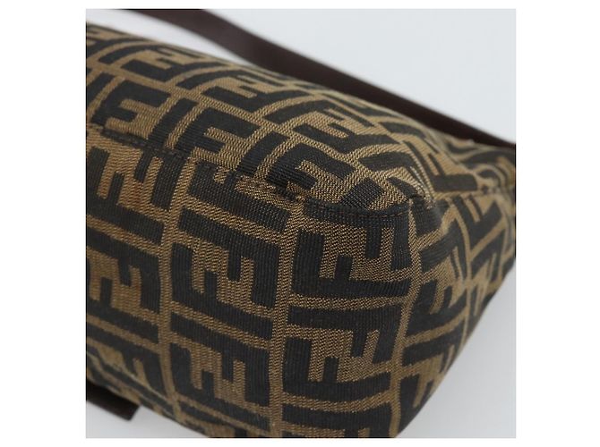 FENDI Zucca Canvas Mamma Baguette Shoulder Bag Brown Silver - vista 16