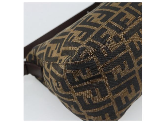 FENDI Zucca Canvas Mamma Baguette Shoulder Bag Brown Silver - vista 17