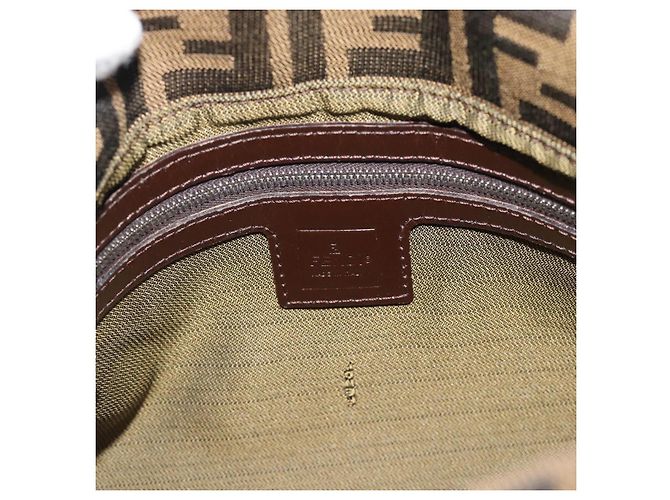 FENDI Zucca Canvas Mamma Baguette Shoulder Bag Brown Silver - vista 18