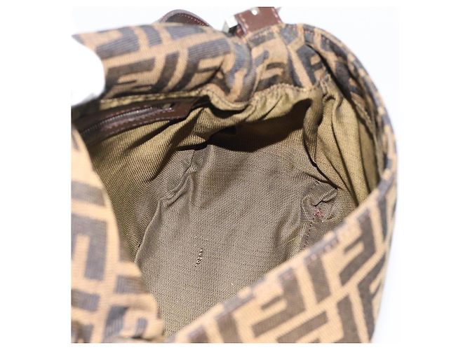 FENDI Zucca Canvas Mamma Baguette Shoulder Bag Brown Silver - vista 19