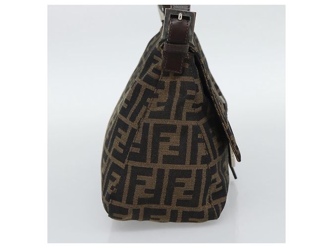 FENDI Zucca Canvas Mamma Baguette Shoulder Bag Brown Silver - vista 3