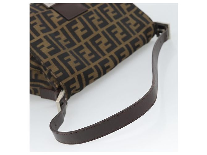 FENDI Zucca Canvas Mamma Baguette Shoulder Bag Brown Silver - vista 7