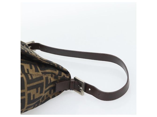 FENDI Zucca Canvas Mamma Baguette Shoulder Bag Brown Silver - vista 8