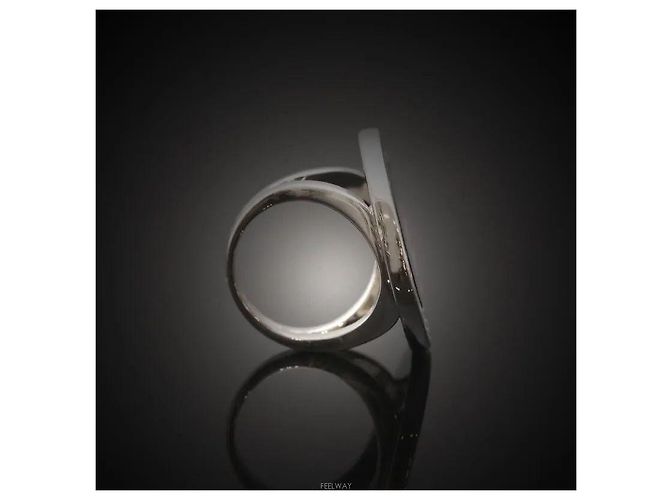 Bulgari Anello in oro bianco e onice Misura - vista 2