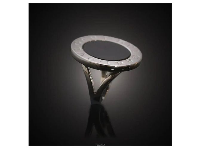 Bulgari Anello in oro bianco e onice Misura - vista 3